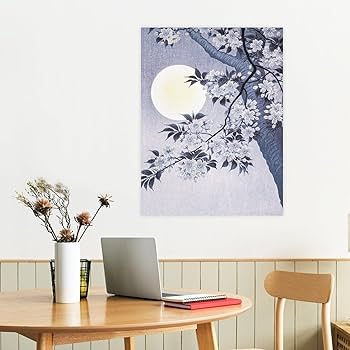キャンバス プリントアート 満月と桜 インテリア 絵画 Amazon.co.jp: 絵画 桜と満月と富士山で運気が上がる待ち受け